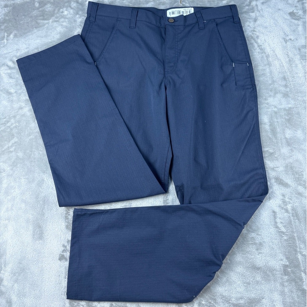 Carhartt Pants Mens 34x32 Relaxed Fit Navy Blue Ripstop Utility EUC
